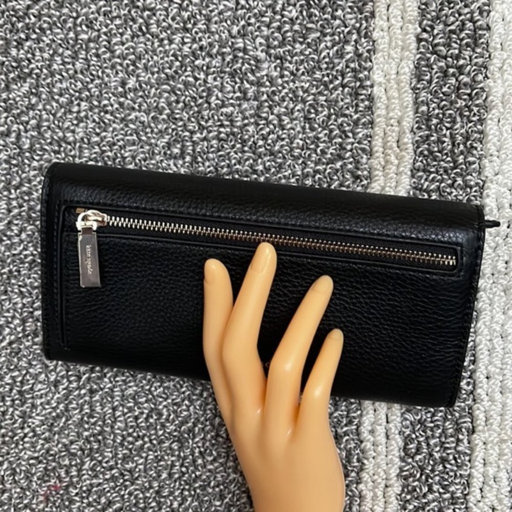 Kate Spade Marti Large Slim Flap Wallet Black - Picture 5 of 16